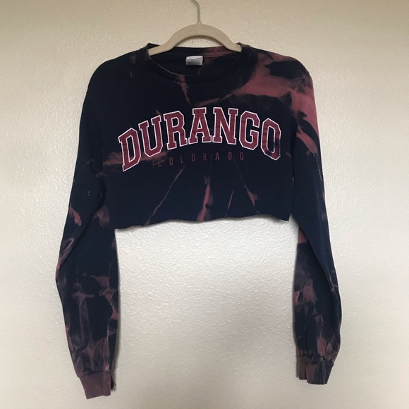 Delta Apparel Tops - Custom Durango CO Bleach Dye Crop Top